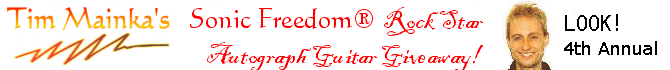 Tim Mainka's Sonic Freedom Rock Star Autograph Guitar Giveaway